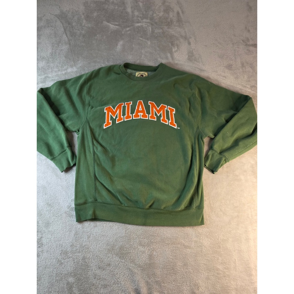 Steve & Barrys Sweatshirt Mens M Green Miami University Crewneck Pullover